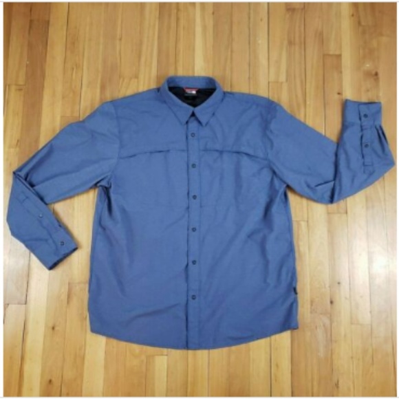 North Face Blue Button Down Shirt Size Large - Picture 1 of 7